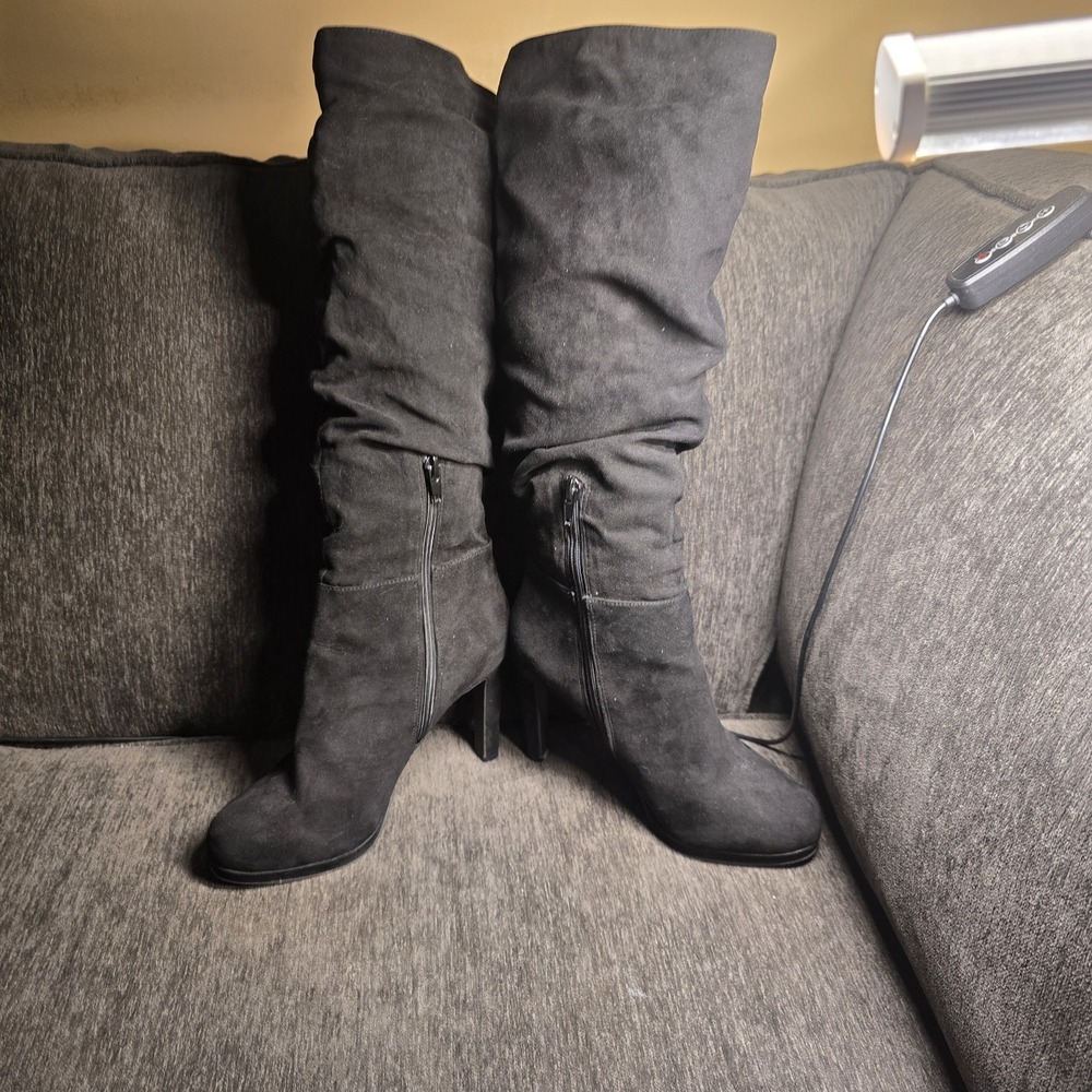Kelly & Katie Kuzma Womens Black‎ Slouchy Knee High Stiletto Boots Size 6
